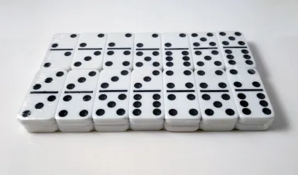 white domino game set, white domino double six in urea material