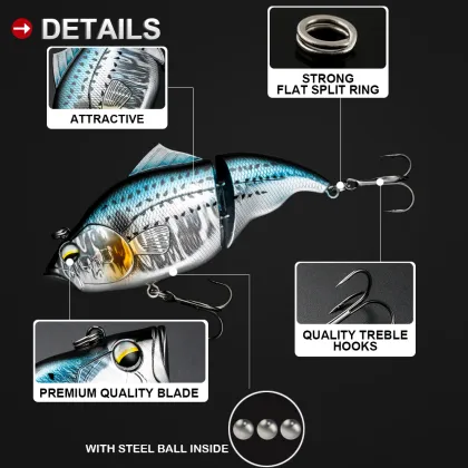 115mm Slow Sinking Jointed Crankbaits for Bass Fishing Lures