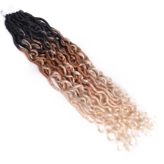 Wholesale River Goddess Locs With Curly Ends Preloop Crochet Hair Synthetic Crochet Braids Twist Braiding Goddess Faux Locs Hair