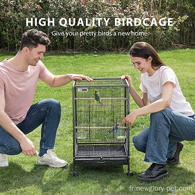 Cage d&#39;oiseau de 30 pouces de hauteur avec support de roulement