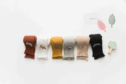 Cute Cartoon Baby Pantyhose with Bow and Bell Cotton Stretch Socks for Children