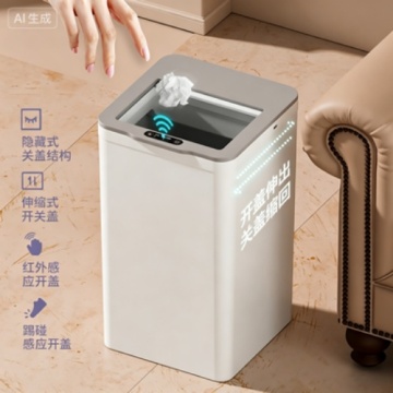 Smart Induction Trash Can 9L Automatic Electric Home Bin