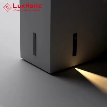 LuxHolic Modern Black Rectangle Narrow Beam 3W Footlight