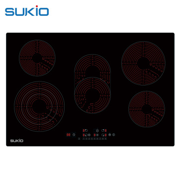 Electric Induction Infrared Ceramic Cooker Hob - 5 Burners Stove for Home Kitchens