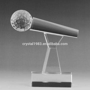 Dropshipping customize white glass flower bud hold the ball with pink crystal base engravingcrystal trophies new