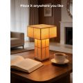 Handmade Rechargeable Ambient Nightstand Lamp Yellow Shade
