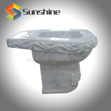 White Carrara Marble Carvings Bidet