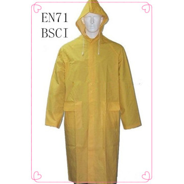 Impermeabile lungo adulto giallo / impermeabile in pvc uomo