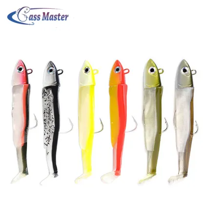 Bass Master Fishing Lure Jig Head Bait Shiners Soft Pike Lure Black Minnow Sea Bass Bait