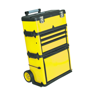 Factory 23 Inch Metal Telescopic Handle Tool Box with 150mm Wheels - 580x360x720mm