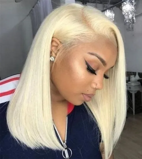 Wholesale 613 blonde bob human hair wigs,wholesale price Peruvian short 613 human hair lace front wigs for black women
