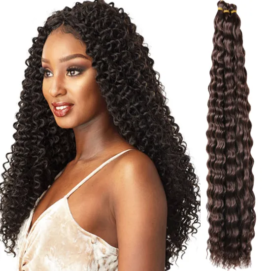 Wholesale 32inch Deep wave crochet Braids hair Synthetic Braiding Hair Extensions Water Wave Crochet Braiding