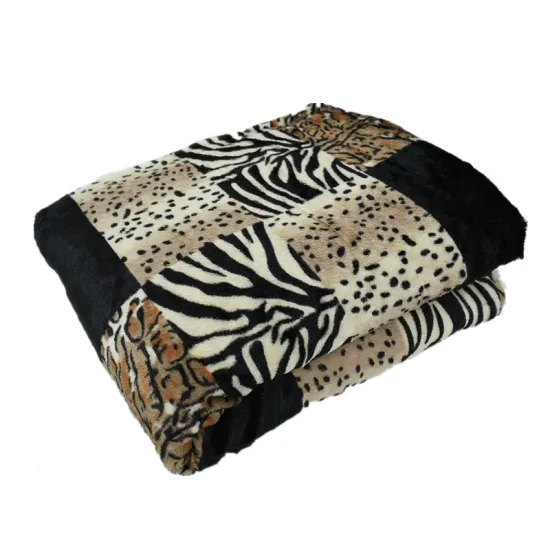 Wholesale soft throw sherpa blanket adorable washable fleece Leopard printing blanket for women