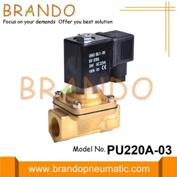 PU220A-03 Shako Type Brass Solenoid Valve 3/8'' 24VDC