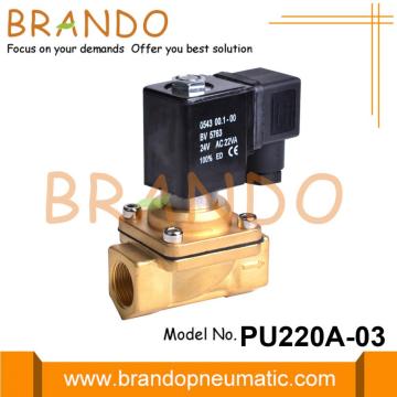 PU220A-03 Válvula Solenoide de Latón Tipo Shako 3/8 &#39;&#39; 24VDC