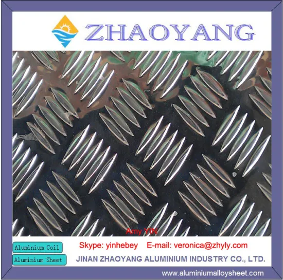 Anti-slip aluminium plate for the train floor