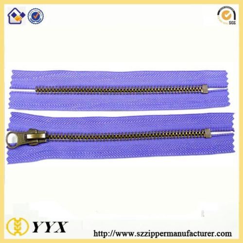 Zipper Custom Clothing Fancy 40cm Long Purple Metal Zipper Supplier