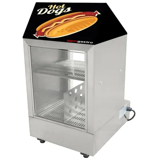Stainless Steel Square Shaped Hot Dog Warmer Warming Showcase Pastry Warm Bakery Showcase for Restaurant
