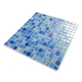 Iridescente Blue Glass paillettes mosaïques Piennes de piscine