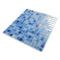 Iridescent Blue Glass Glitter Mosaic Swimming Pool Tiles