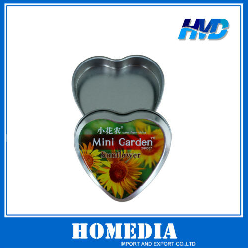 Small Printed Heart Shaped Tin Box