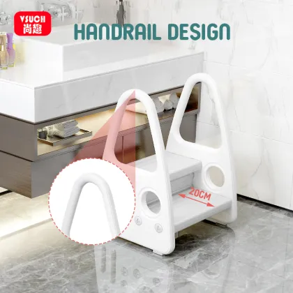 Kids Kitchen/Bathroom Stepping Stool - Plastic 2 Step Stool for Children