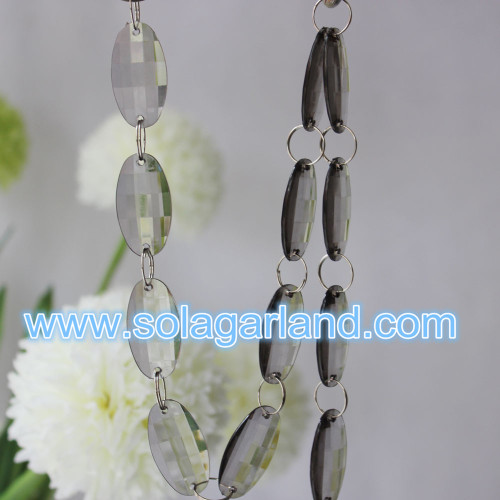 Acrylic Crystal Faceted Oval Bead Tree Garland Door For Wedding Decoration