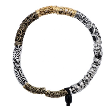 Genya metal dreadlock cuffs bent hair tube long beard beads alloy hollow-out hair rings