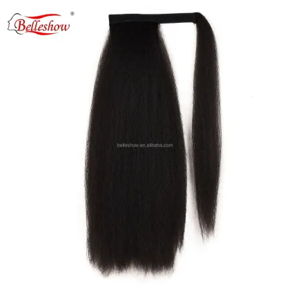 Hot sell Big Jacques pattern fluffy wig ponytail magic paste long hair wig ponytail long curly magic paste wig ponytail