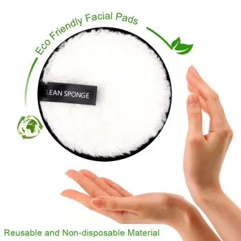 FEIYAN Eco Friendly Washable Microfiber Cotton Makeup Cleansing Sponge Puff