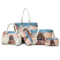 Graffiti pattern young fashion set backpack handbag