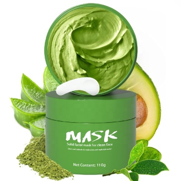 OEM Customized Logo Natural Organic Face Skin Care Solid Facial Mud Mask Green Tea Clay Mask