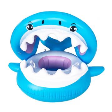 cartoon shark shape swim ring float seat boat