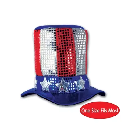 HLC ACC Custom Sequin Top Hat - Patriotic St. Patrick's Day & 4th July Hat