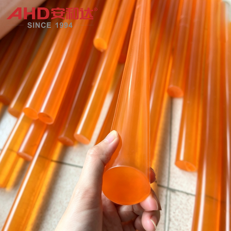 Transparent Amber Cast Polyurethane Round Rod