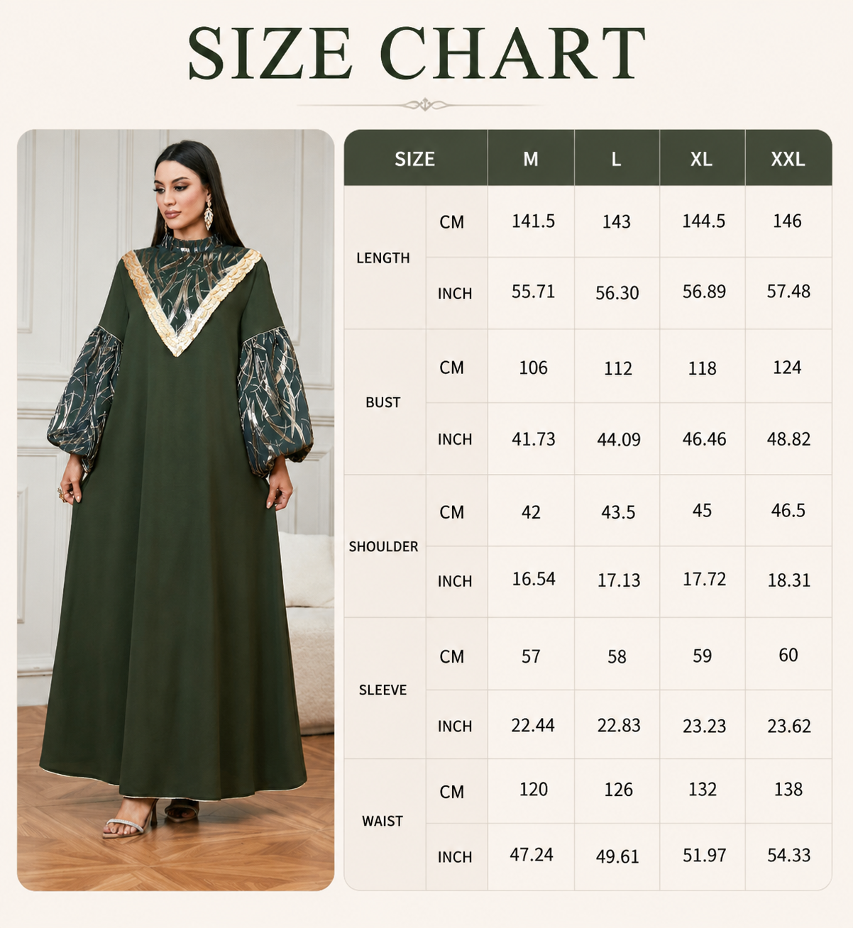 Elegant Gold Sequin Abaya Dress