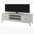 Moderno White Wood TV con dos cabañas