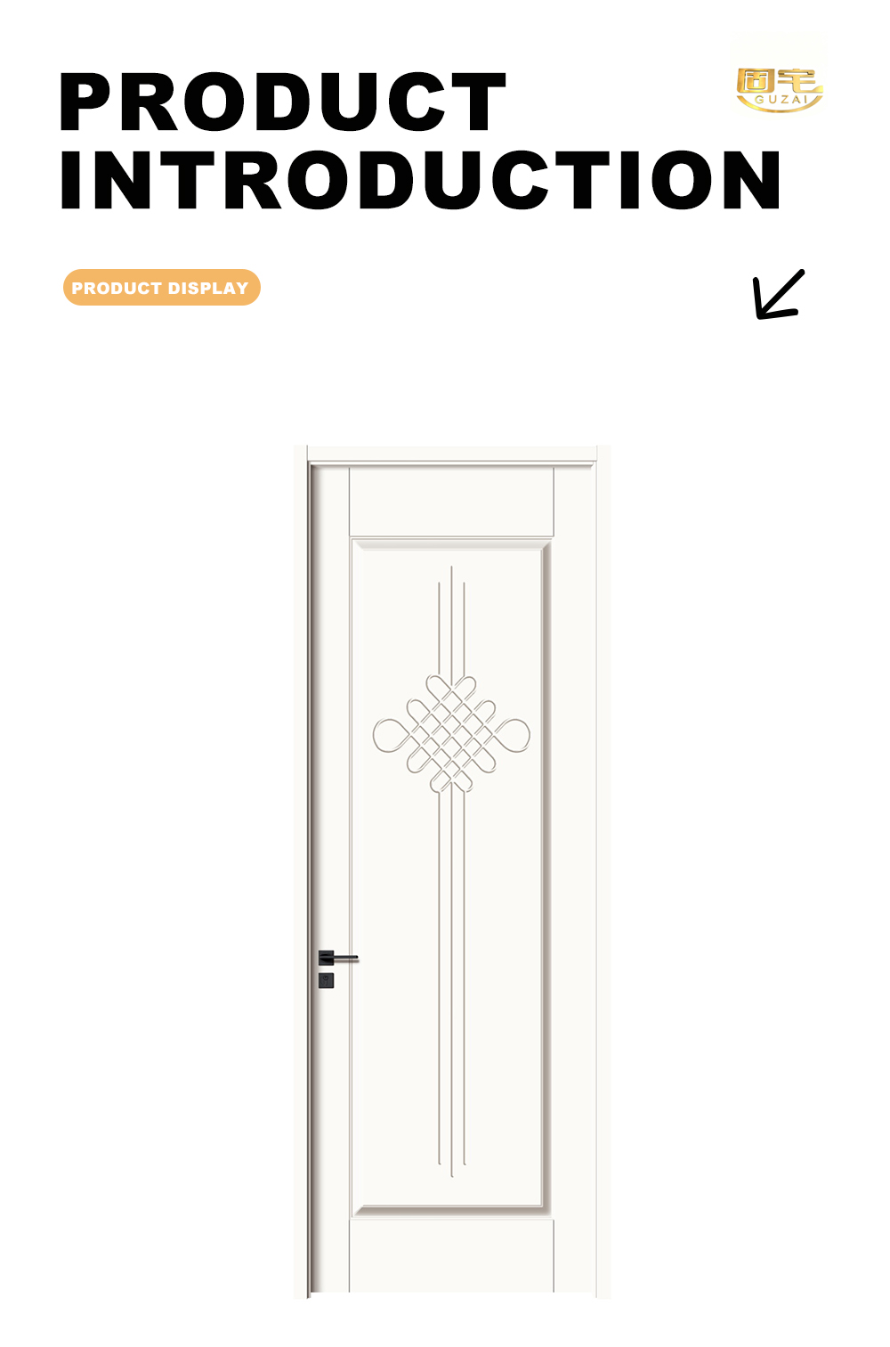 Chinese Knot Pure White Interior Door X