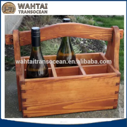 custom printing 6 pack wooden six pack beer tote