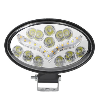 Oval 81W White and Yellow Strobe Flash Flood Beam LED Work Light for Cars, Trucks, Trailers, Boats, and Tractors