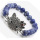 Sodalite Gemstone Bracelet with Diamante alloy cat head Piece