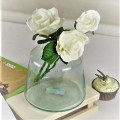 Petit vase de fleurs en verre en verre recyclé vert rond