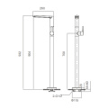 Caparplus single lever bath filler floor-standing