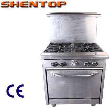 Shentop Commercial kitchen equipment SS 4 burner gas stove with oven STPP-JLD4 gas range with 4 burner & oven