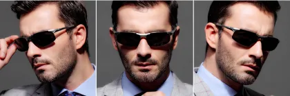 Men Sunglass brand design Metal Frame sun glasses Sports Mirror glasses