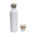 500ml Edelstahl-Wasserflasche mit Bambusdeckel