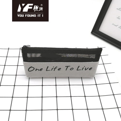 Nylon Mesh Pencil Case Unisex one life to live mesh pencil case Factory