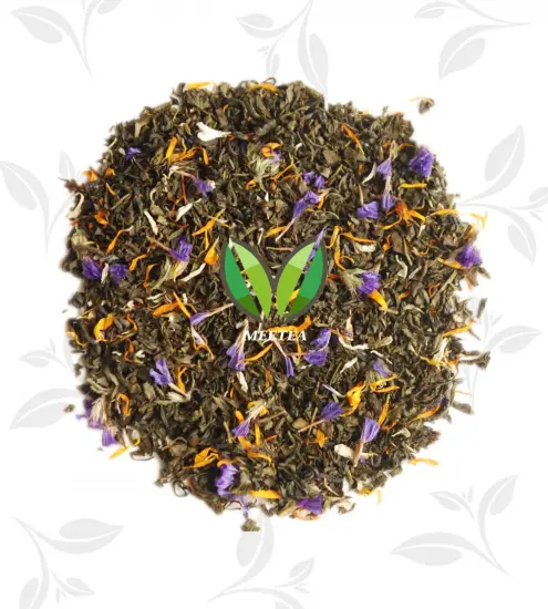 Peach orange fruit flower herb tea green tea