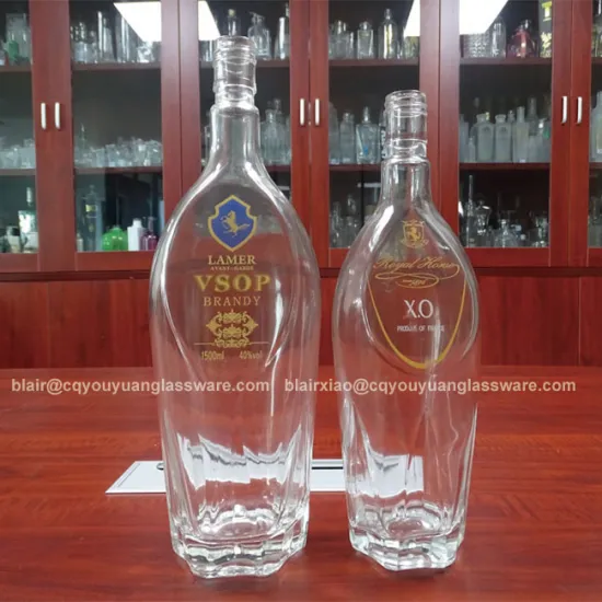 Super Flint Glass 1000ML Screw Aluminum Cap Bottle Glass Spirits