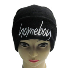 Cheap Black Embroidery Knitted Hat